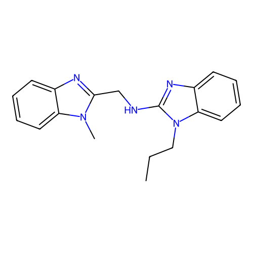 N-[(1-methyl-1H-benzimidazol-2-yl)methyl]-1-propyl-1H-benzimidazol-2-amine structure