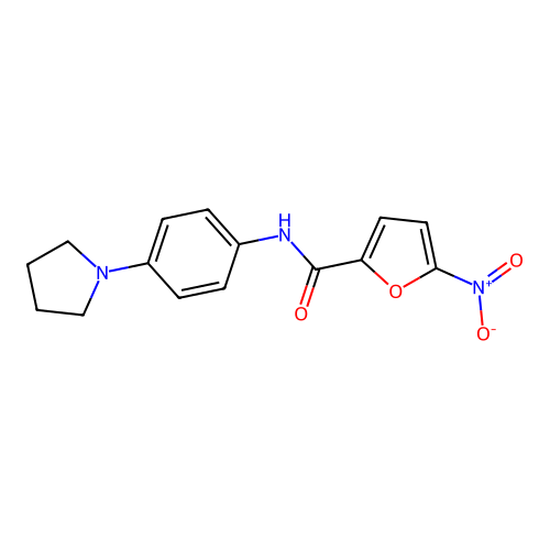 5-nitro-N-[4-(pyrrolidin-1-yl)phenyl]furan-2-carboxamide structure