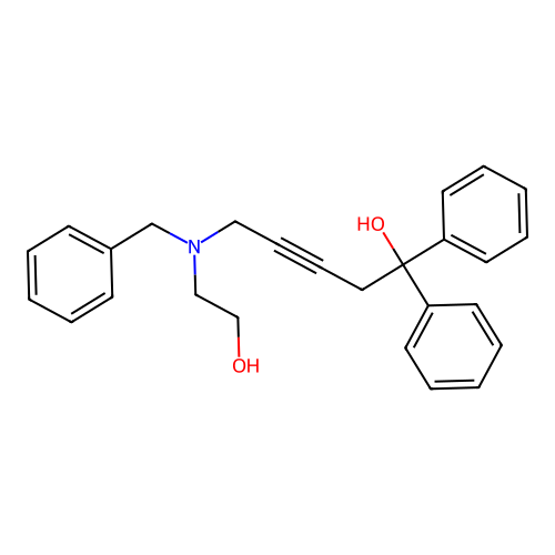 5-[Benzyl(2-hydroxyethyl)amino]-1,1-diphenylpent-3-yn-1-ol structure