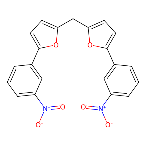 2-(3-Nitrophenyl)-5-{[5-(3-nitrophenyl)furan-2-YL]methyl}furan structure