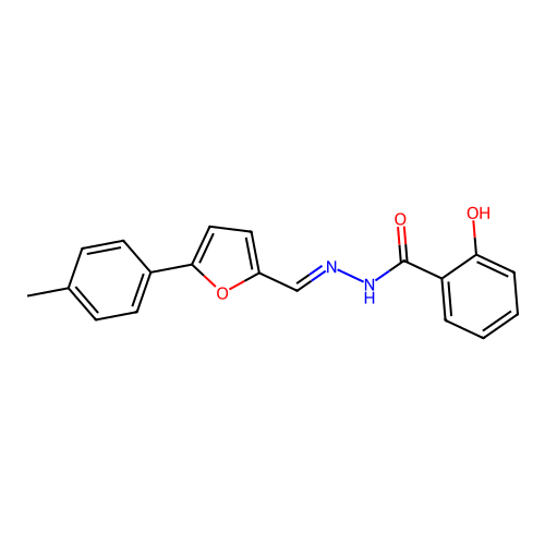 2-hydroxy-N'-{(E)-[5-(4-methylphenyl)furan-2-yl]methylidene}benzohydrazide structure