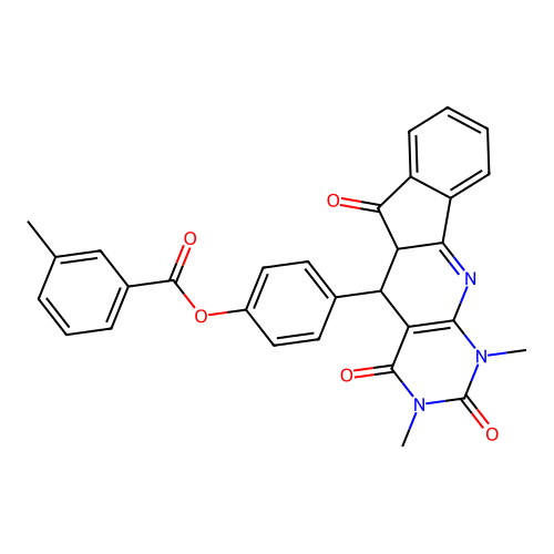 4-(1,3-dimethyl-2,4,6-trioxo-2,3,4,5,5a,6-hexahydro-1H-indeno[2',1':5,6]pyrido[2,3-d]pyrimidin-5-yl)phenyl 3-methylbenzoate structure
