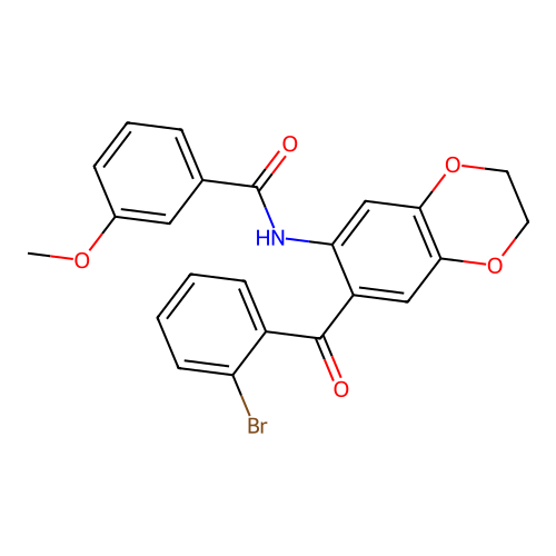 N-[7-(2-bromobenzoyl)-2,3-dihydro-1,4-benzodioxin-6-yl]-3-methoxybenzamide structure
