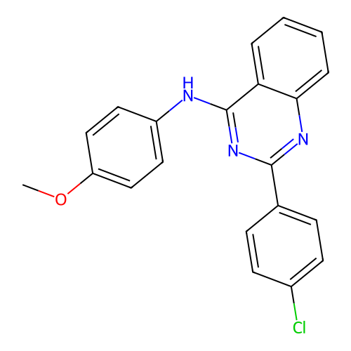 2-(4-chlorophenyl)-N-(4-methoxyphenyl)quinazolin-4-amine structure