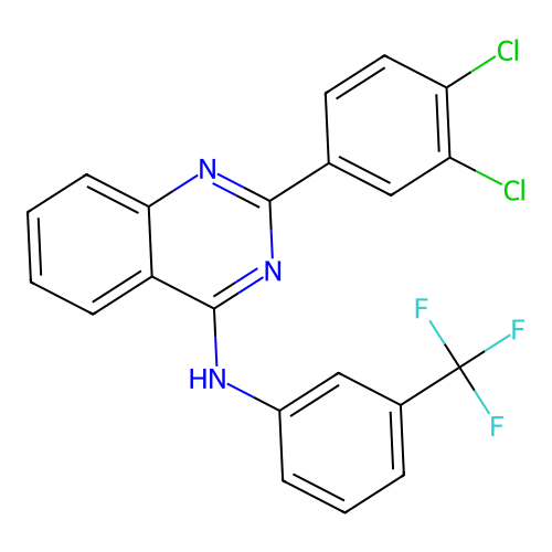 2-(3,4-dichlorophenyl)-N-[3-(trifluoromethyl)phenyl]quinazolin-4-amine structure
