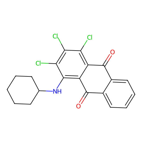 1,2,3-Trichloro-4-(cyclohexylamino)anthracene-9,10-dione structure