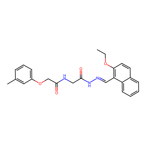 (E)-N-(2-(2-((2-ethoxynaphthalen-1-yl)methylene)hydrazinyl)-2-oxoethyl)-2-(m-tolyloxy)acetamide structure