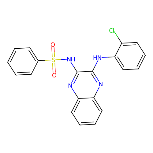 N-(3-((2-chlorophenyl)amino)quinoxalin-2-yl)benzenesulfonamide structure