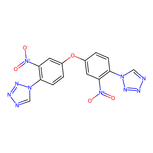 1,1'-(oxybis(2-nitro-4,1-phenylene))bis(1H-tetrazole) structure