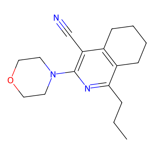 3-Morpholino-1-propyl-5,6,7,8-tetrahydroisoquinoline-4-carbonitrile structure