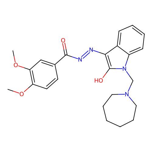 (E)-N'-(1-(azepan-1-ylmethyl)-2-oxoindolin-3-ylidene)-3,4-dimethoxybenzohydrazide structure