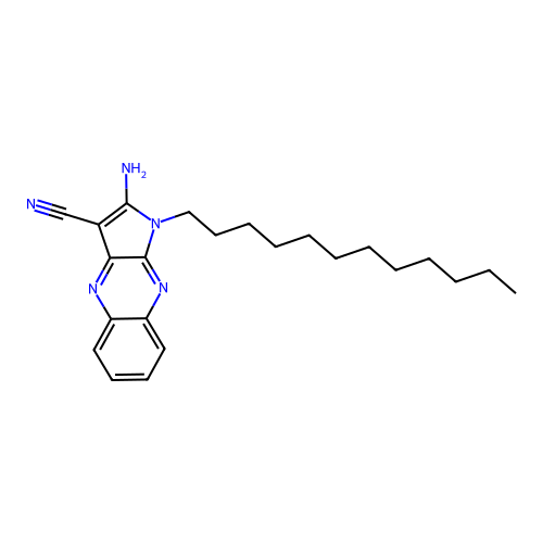 2-amino-1-dodecyl-1H-pyrrolo[2,3-b]quinoxaline-3-carbonitrile structure