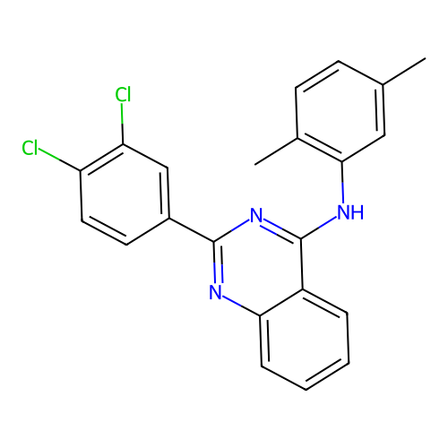 2-(3,4-dichlorophenyl)-N-(2,5-dimethylphenyl)quinazolin-4-amine structure