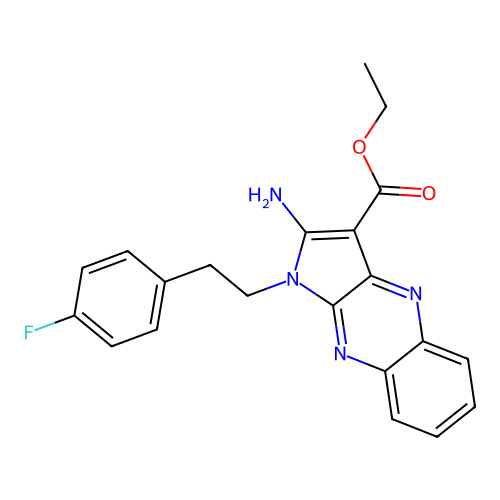 ethyl 2-amino-1-[2-(4-fluorophenyl)ethyl]-1H-pyrrolo[2,3-b]quinoxaline-3-carboxylate structure