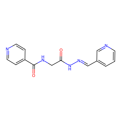 (E)-N-(2-oxo-2-(2-(pyridin-3-ylmethylene)hydrazinyl)ethyl)isonicotinamide structure