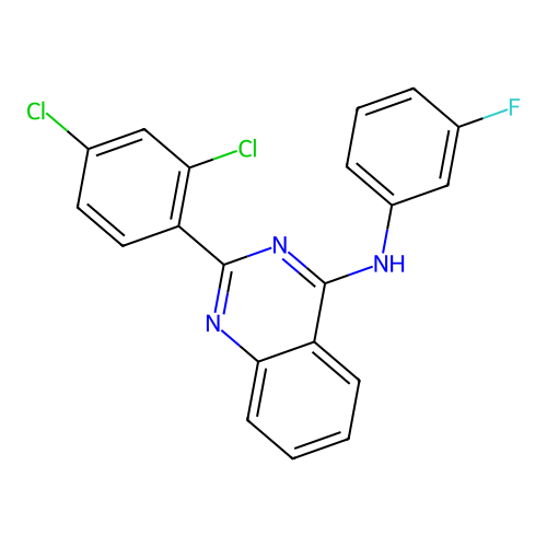 2-(2,4-dichlorophenyl)-N-(3-fluorophenyl)quinazolin-4-amine structure