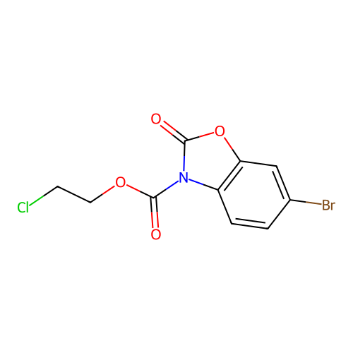 2-chloroethyl 6-bromo-2-oxo-1,3-benzoxazole-3(2H)-carboxylate structure