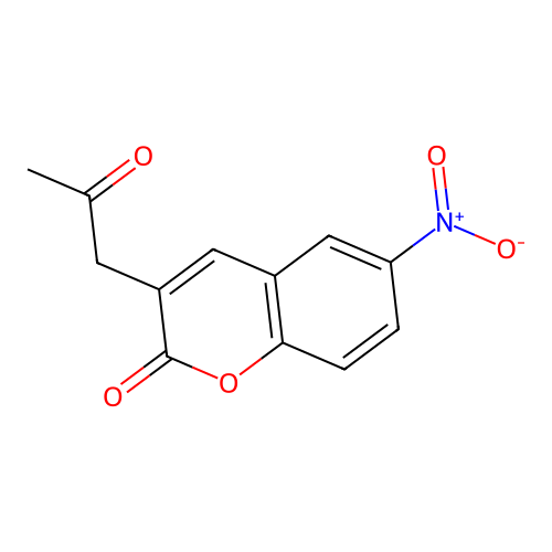 6-Nitro-3-(2-oxo-propyl)-chromen-2-one structure