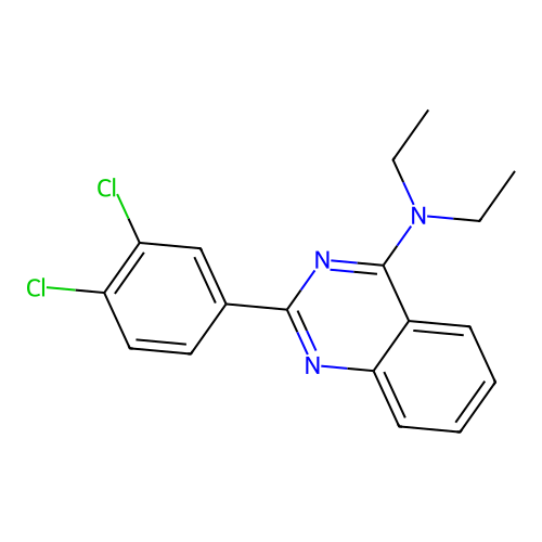 2-(3,4-dichlorophenyl)-N,N-diethylquinazolin-4-amine structure
