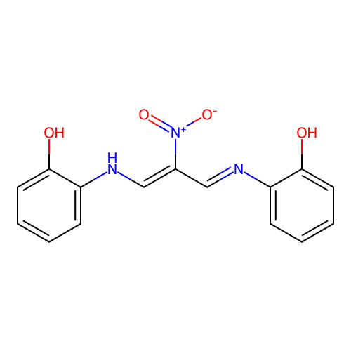 2-((E)-((Z)-3-((2-hydroxyphenyl)amino)-2-nitroallylidene)amino)phenol structure