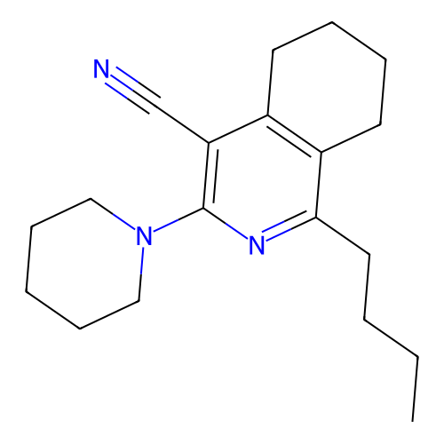 1-Butyl-3-(piperidin-1-yl)-5,6,7,8-tetrahydroisoquinoline-4-carbonitrile structure