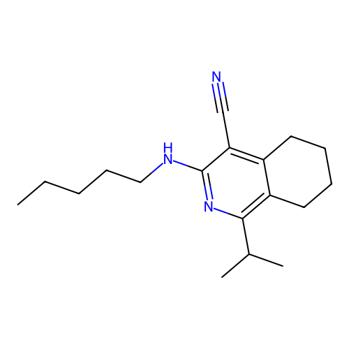 3-(Pentylamino)-1-(propan-2-yl)-5,6,7,8-tetrahydroisoquinoline-4-carbonitrile structure