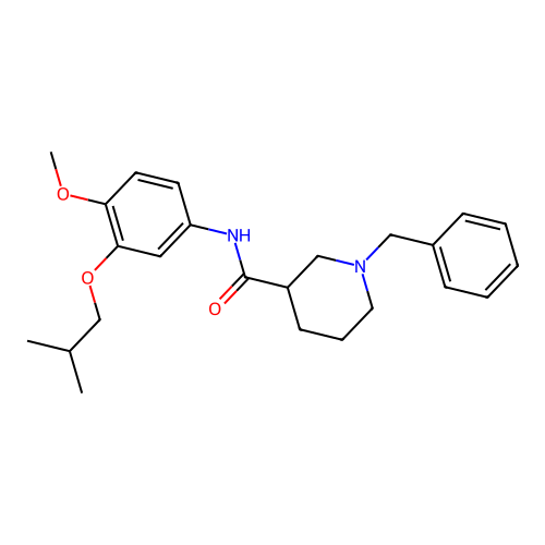 1-benzyl-N-[4-methoxy-3-(2-methylpropoxy)phenyl]piperidine-3-carboxamide structure