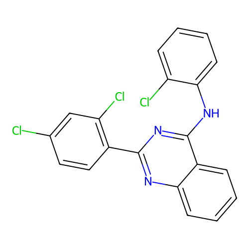 N-(2-chlorophenyl)-2-(2,4-dichlorophenyl)quinazolin-4-amine structure