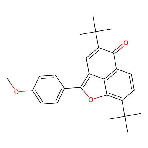 4,8-di-tert-butyl-2-(4-methoxyphenyl)-5H-naphtho[1,8-bc]furan-5-one structure