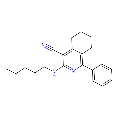 3-(Pentylamino)-1-phenyl-5,6,7,8-tetrahydroisoquinoline-4-carbonitrile structure