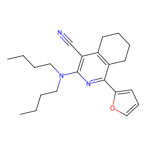 3-(Dibutylamino)-1-(furan-2-yl)-5,6,7,8-tetrahydroisoquinoline-4-carbonitrile structure