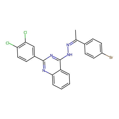 4-(2-(1-(4-Bromophenyl)ethylidene)hydrazinyl)-2-(3,4-dichlorophenyl)quinazoline structure