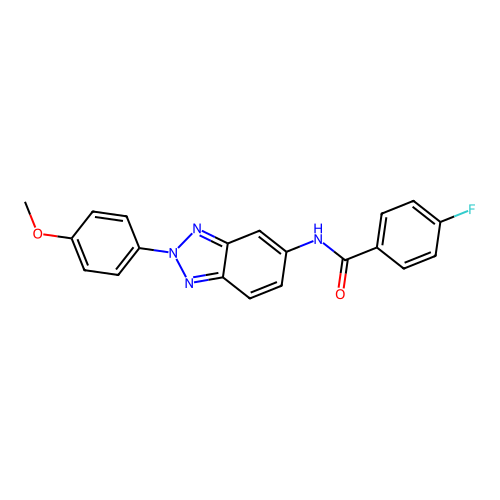 4-fluoro-N-[2-(4-methoxyphenyl)-2H-benzotriazol-5-yl]benzamide structure