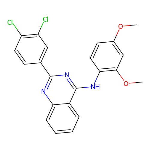 2-(3,4-dichlorophenyl)-N-(2,4-dimethoxyphenyl)quinazolin-4-amine structure