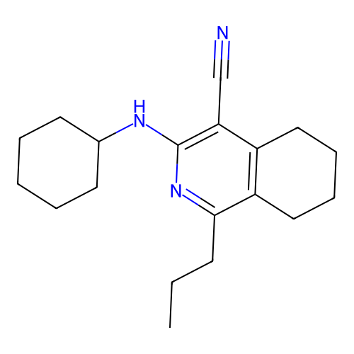 3-(Cyclohexylamino)-1-propyl-5,6,7,8-tetrahydroisoquinoline-4-carbonitrile structure
