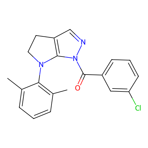 (3-chlorophenyl)-[6-(2,6-dimethylphenyl)-4,5-dihydropyrrolo[2,3-c]pyrazol-1-yl]methanone structure