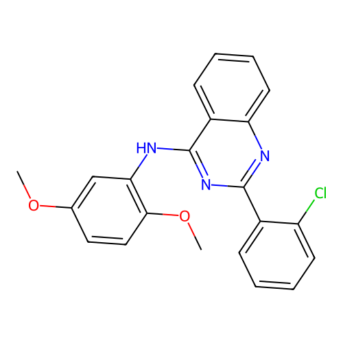 2-(2-chlorophenyl)-N-(2,5-dimethoxyphenyl)quinazolin-4-amine structure