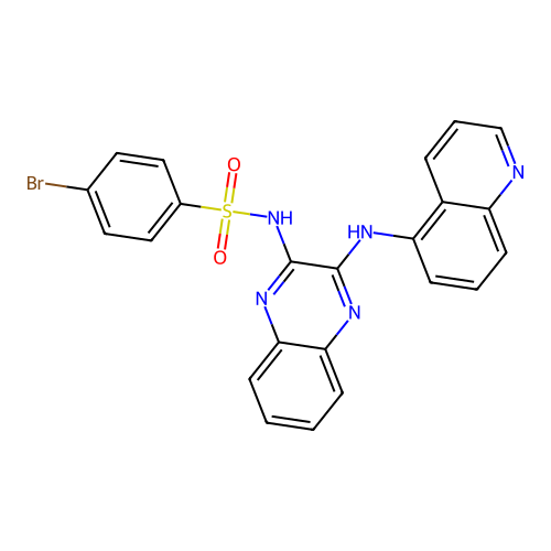 4-bromo-N-(3-(quinolin-5-ylamino)quinoxalin-2-yl)benzenesulfonamide structure