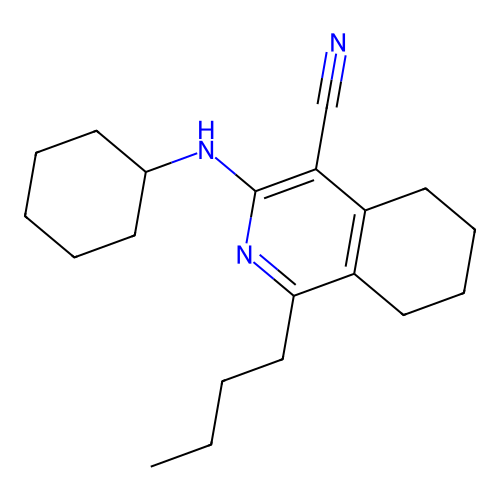 1-Butyl-3-(cyclohexylamino)-5,6,7,8-tetrahydroisoquinoline-4-carbonitrile structure