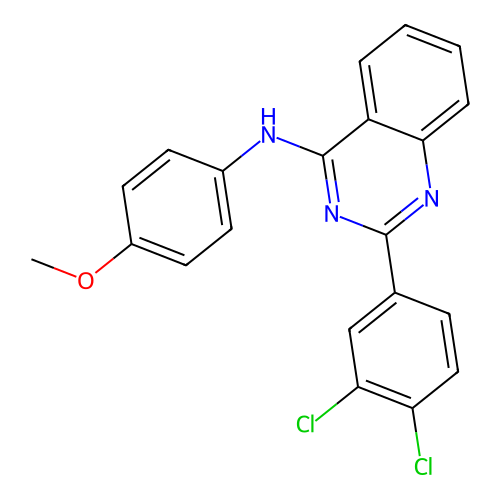 2-(3,4-dichlorophenyl)-N-(4-methoxyphenyl)quinazolin-4-amine structure