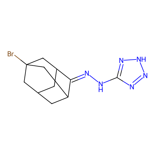 5-bromo-2-adamantanone 1H-tetrazol-5-ylhydrazone structure