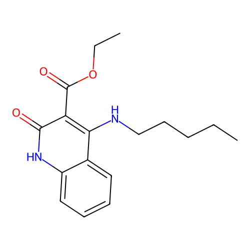 Ethyl 2-oxo-4-(pentylamino)-1,2-dihydroquinoline-3-carboxylate structure