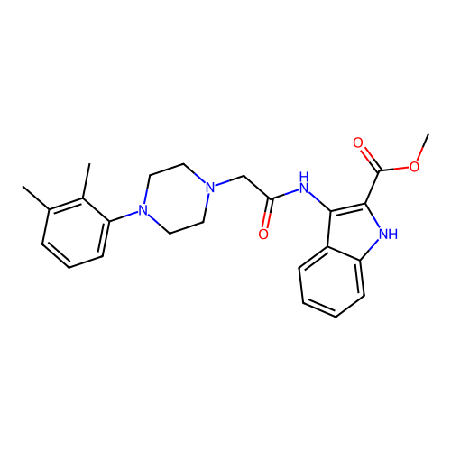 Methyl 3-[[2-[4-(2,3-dimethylphenyl)piperazin-1-yl]acetyl]amino]-1H-indole-2-carboxylate structure