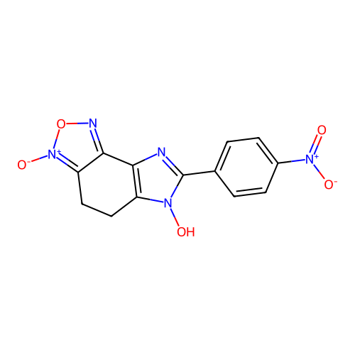 7-(4-nitrophenyl)-4,5-dihydro-6H-imidazo[4,5-e][2,1,3]benzoxadiazol-6-ol 3-oxide structure