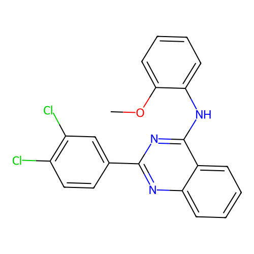 2-(3,4-dichlorophenyl)-N-(2-methoxyphenyl)quinazolin-4-amine structure