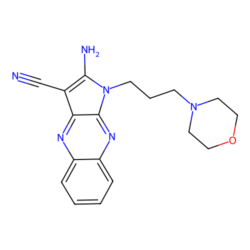 2-amino-1-[3-(morpholin-4-yl)propyl]-1H-pyrrolo[2,3-b]quinoxaline-3-carbonitrile structure