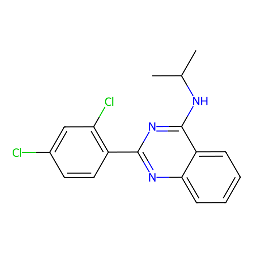 2-(2,4-dichlorophenyl)-N-(propan-2-yl)quinazolin-4-amine structure