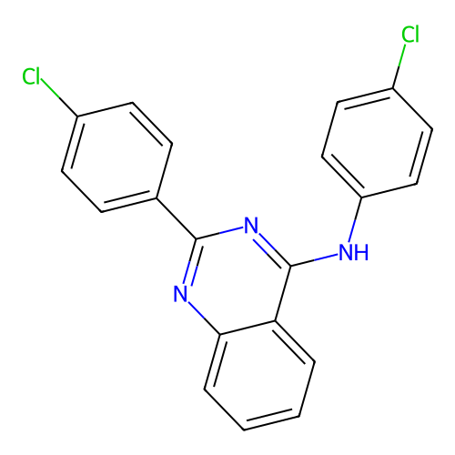 N,2-bis(4-chlorophenyl)quinazolin-4-amine structure