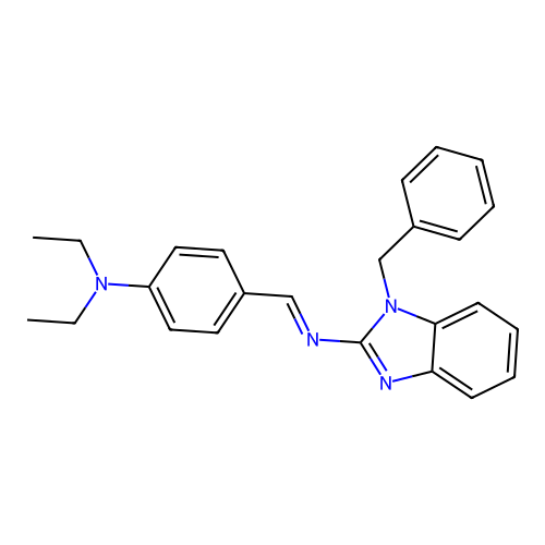 1-benzyl-N-{(E)-[4-(diethylamino)phenyl]methylidene}-1H-benzimidazol-2-amine structure