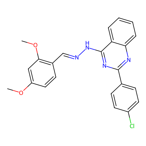 2-(4-Chlorophenyl)-4-(2-(2,4-dimethoxybenzylidene)hydrazinyl)quinazoline structure